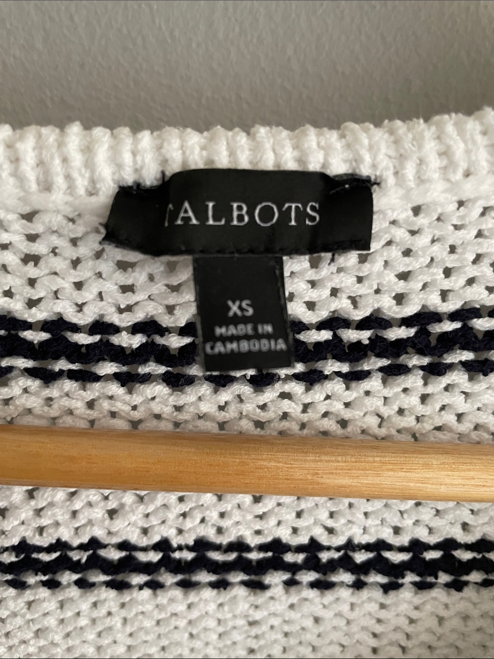 Classic striped Talbots cardigan tee-XS/S - Picture 5 of 9